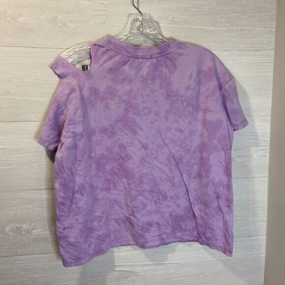 Somewhere West Women's Cut out Short Sleeve‎ Crewneck Ripped Tee Shirts NWT - Picture 4 of 6